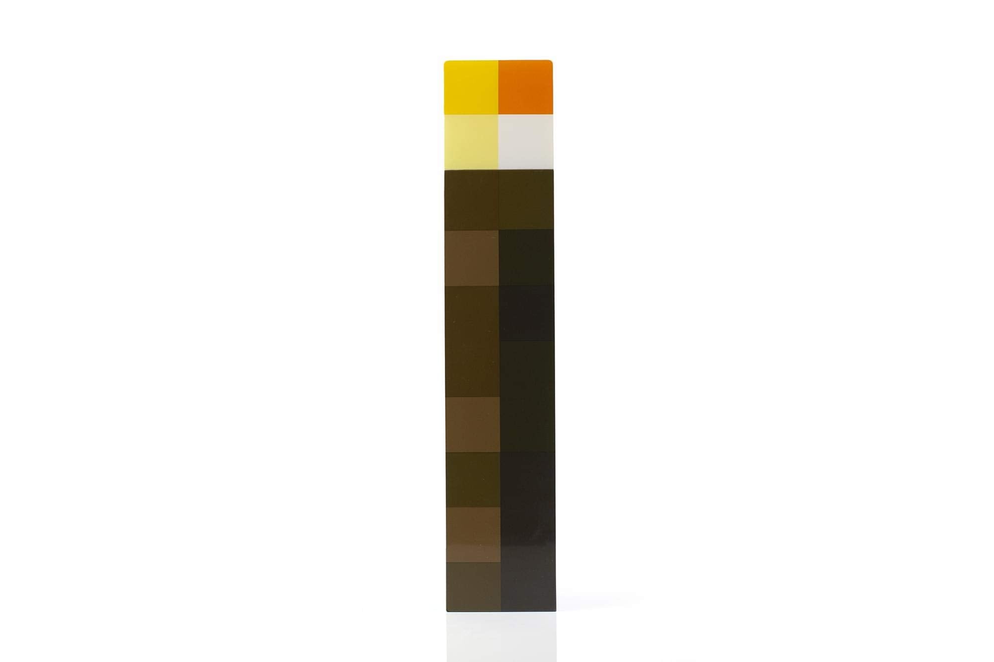 Minecraft Brownstone Torch Lamp stands on a desk, adding ambient lighting for gaming.