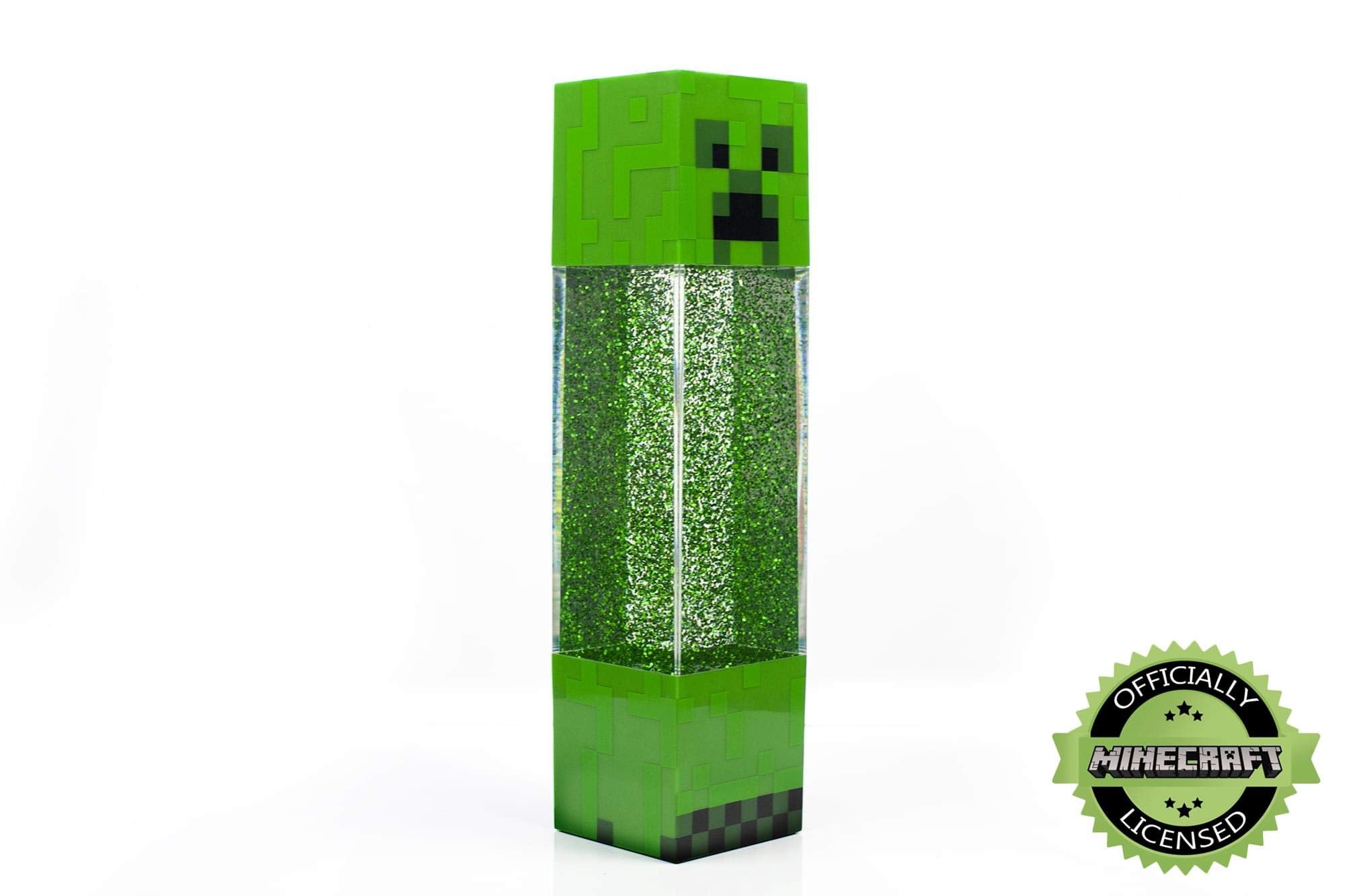 Minecraft Creeper Glitter Motion Light back view shows glittery glow from behind