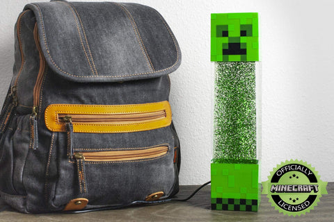 USB-powered Minecraft Creeper Glitter Motion Light for easy desk illumination