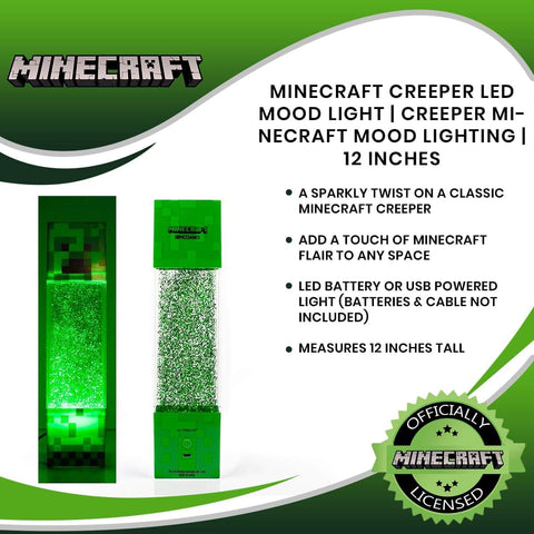 Minecraft Creeper Glitter Motion Light adds a fun Minecraft vibe to bedrooms