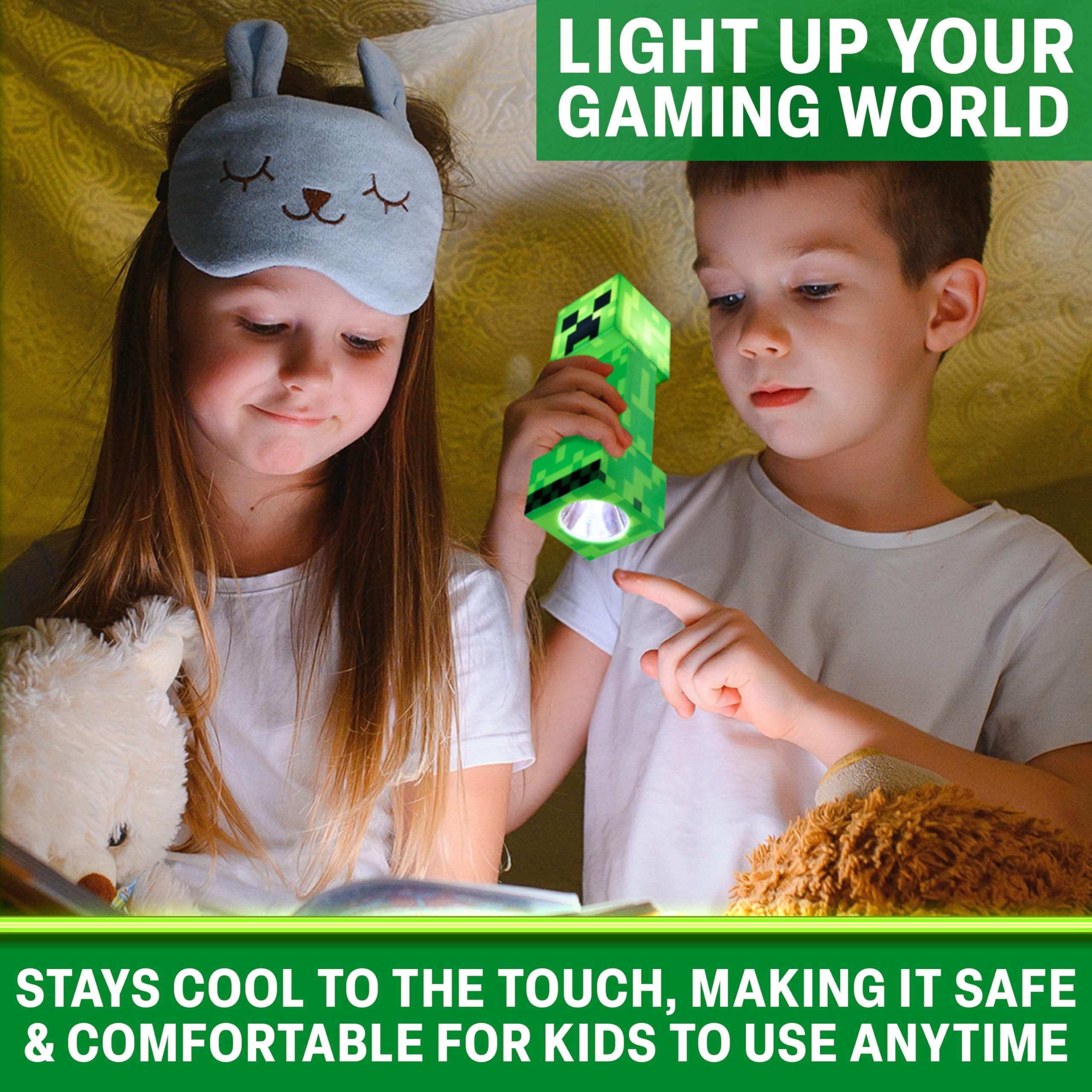 Five-mode flashlight highlight lets kids switch between bright and ambient lighting.