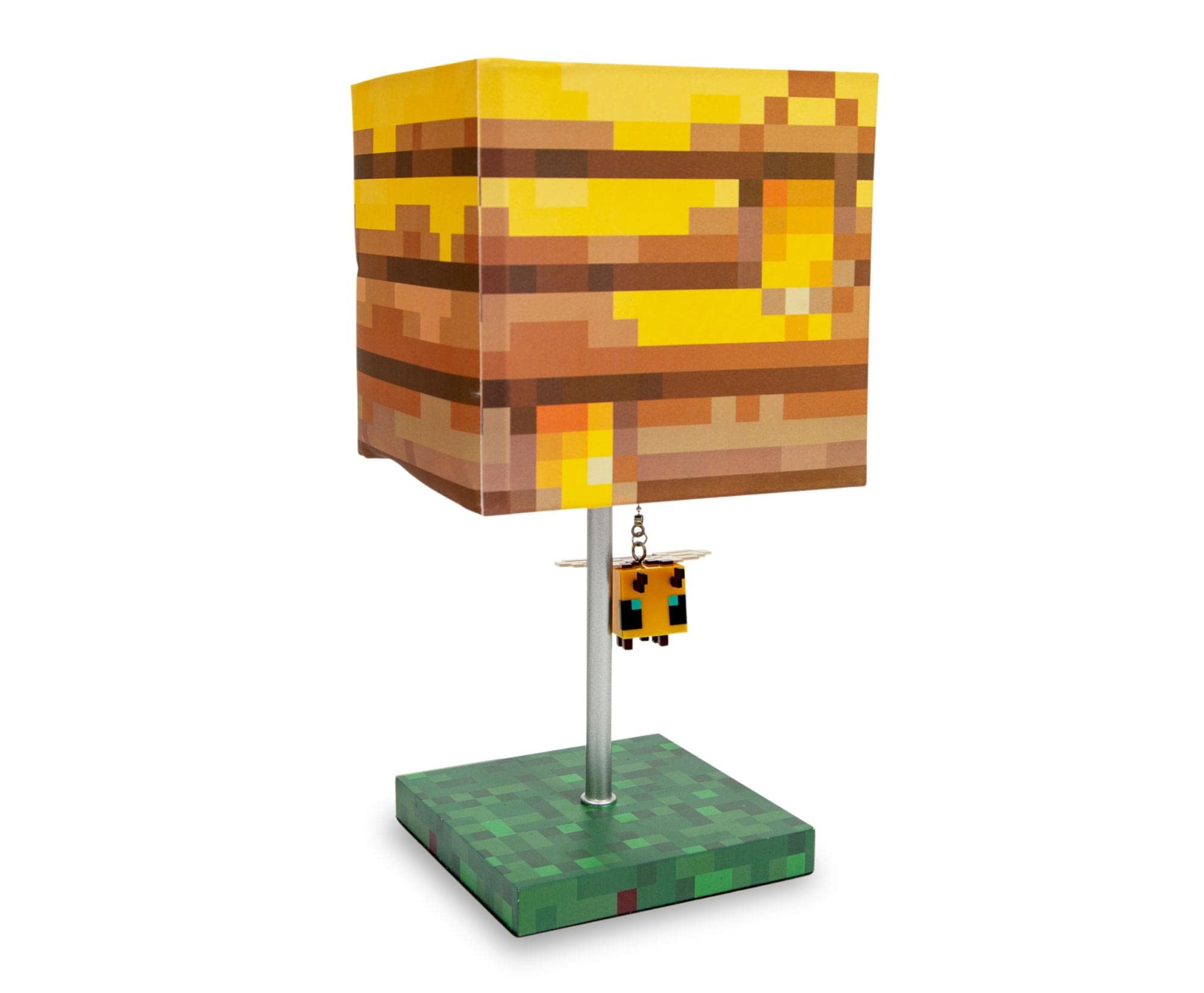 Minecraft yellow bee nest desk lamp with 3D bee pull for cozy gaming nights