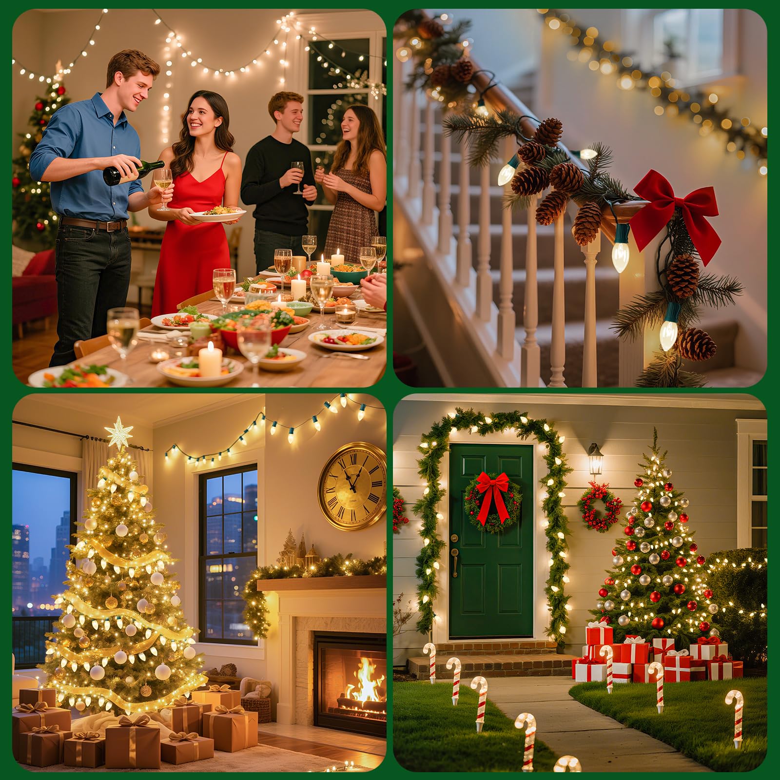 Minetom festive patio and windows lighting for celebrations