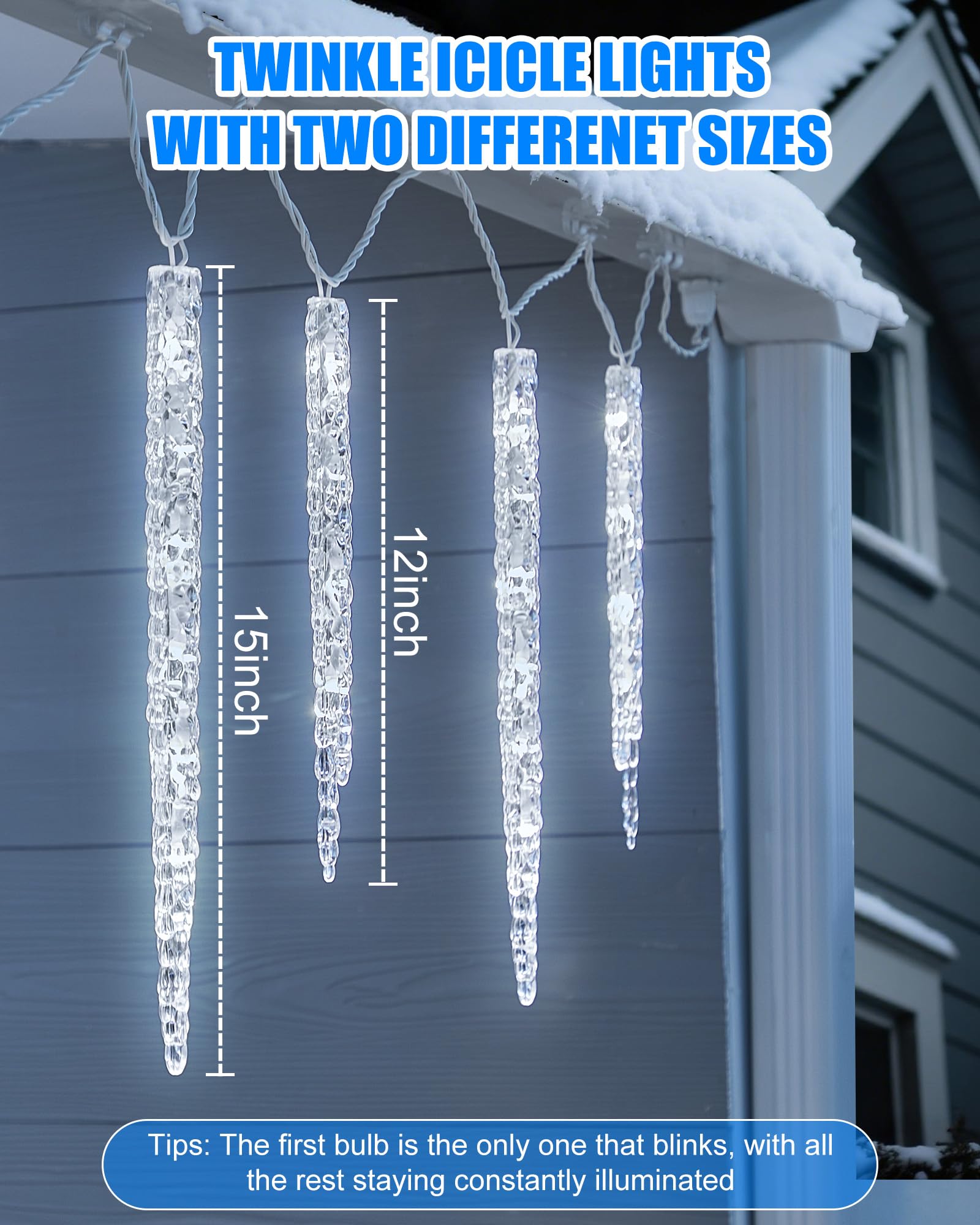 Minetom Icicle Lights are IP44 waterproof for durable outdoor use.