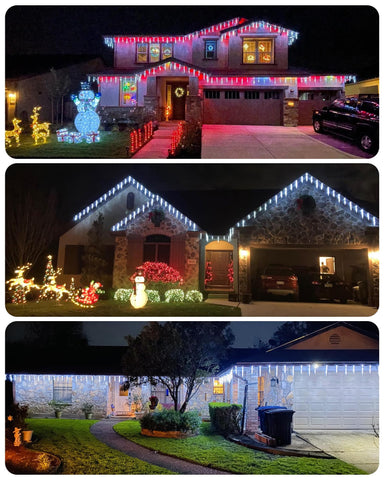 Minetom Icicle Lights suit weddings and parties for twinkling white ambience.
