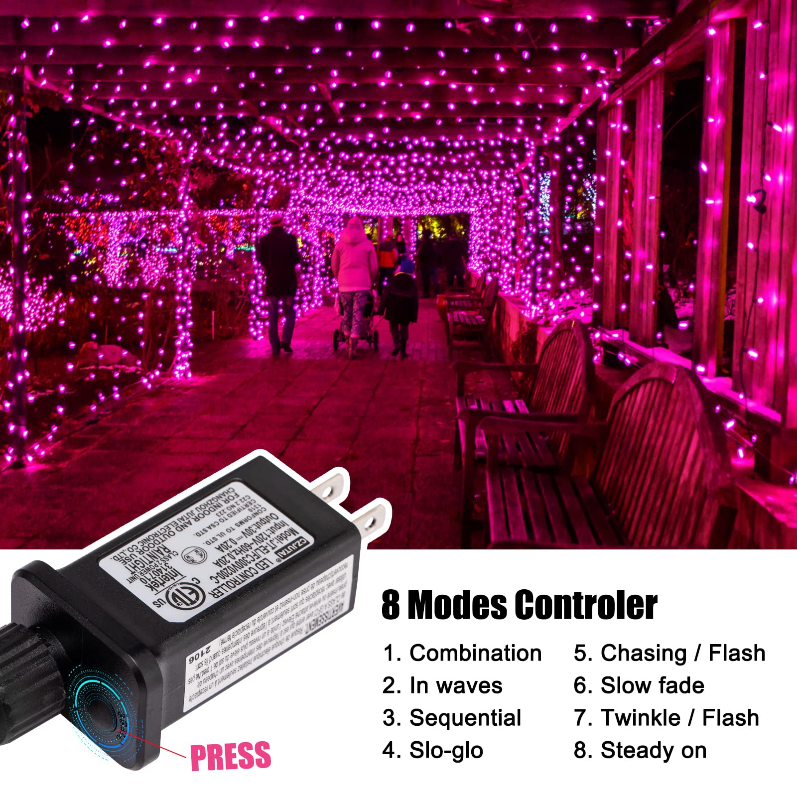 Minetom waterproof outdoor lights withstand rain and snow for year-round decor