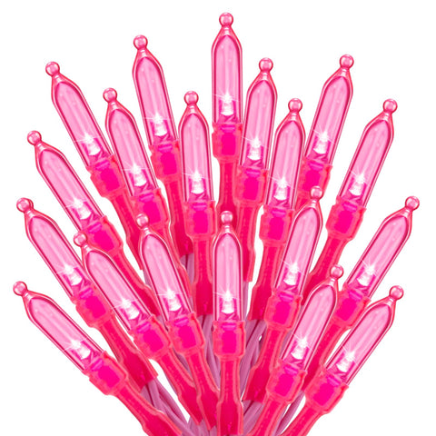 Minetom pink mini Christmas lights for indoor and outdoor decorating with 39-foot length