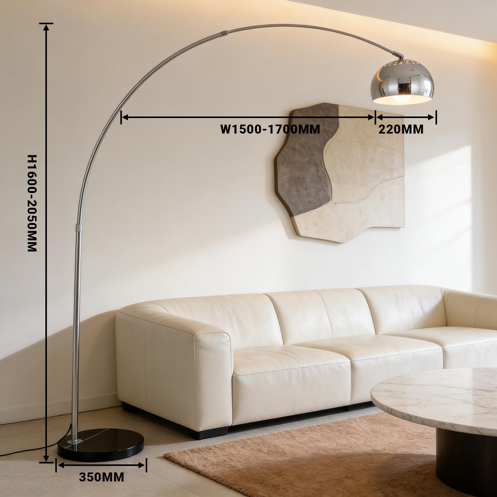 Mingfitow 80-inch arc lamp illuminates corners without clutter, ideal for reading nooks