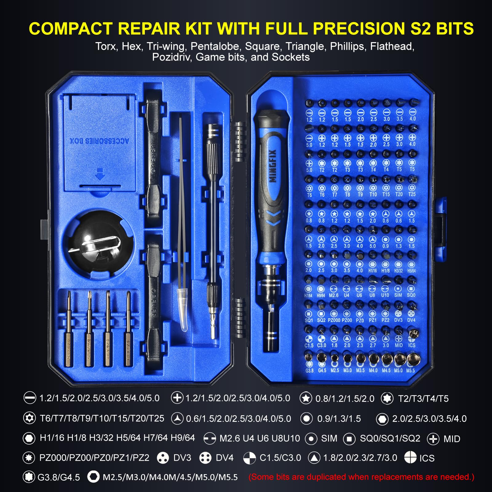 MINGFIX 103-bit magnetic tips for versatile electronics repairs