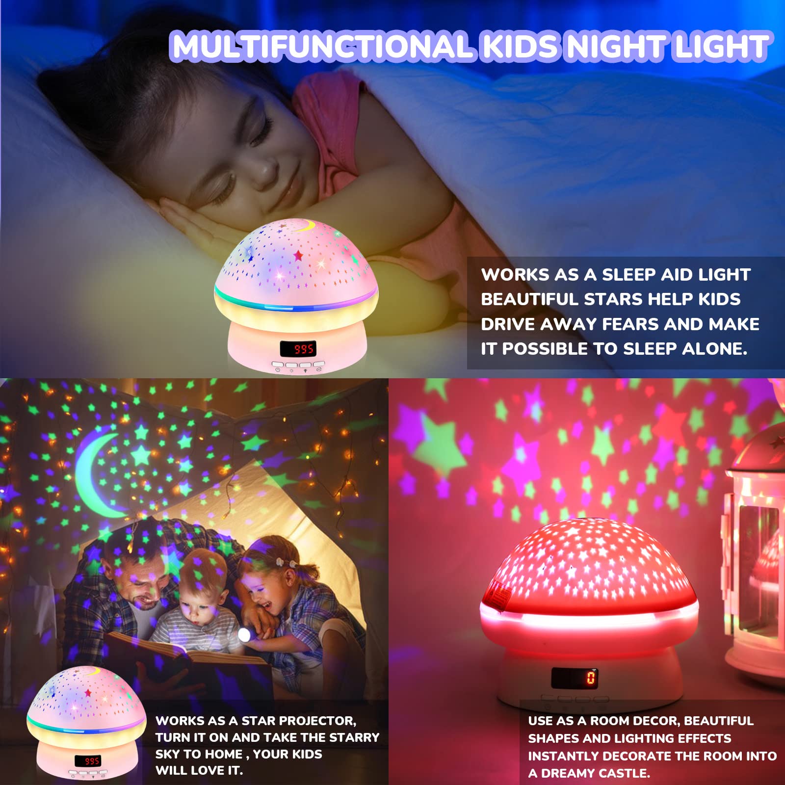 MINGKIDS kawaii mushroom design adds friendly room decor for kids