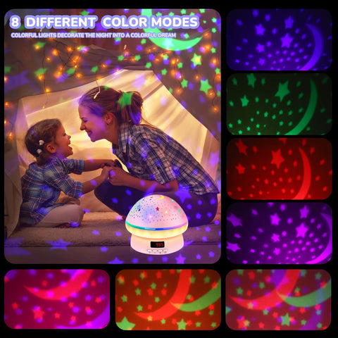 MINGKIDS starry night mode projecting moon and stars for imaginative play