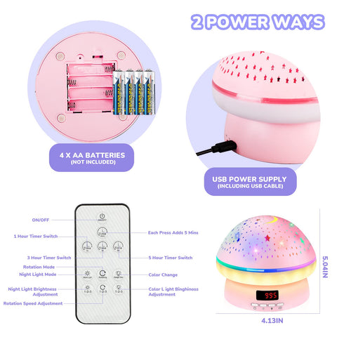 MINGKIDS blue-toned night light decor enhances the kids' room