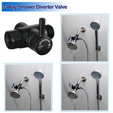 MINGOR-Style brass diverter allows both heads simultaneous flow.