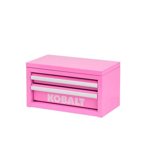 Mini toolbox bubble gum pink front view showing compact tool storage