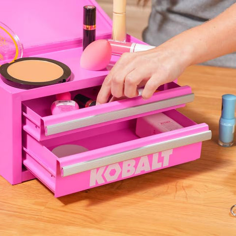 Open drawer view highlighting aluminum trim and smooth slides