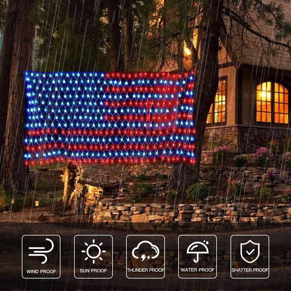 MINIAO Fourth of July patriotic lights create a bold evening display