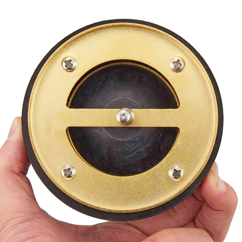 Close-up of Minimprover brass construction illustrating corrosion resistance.