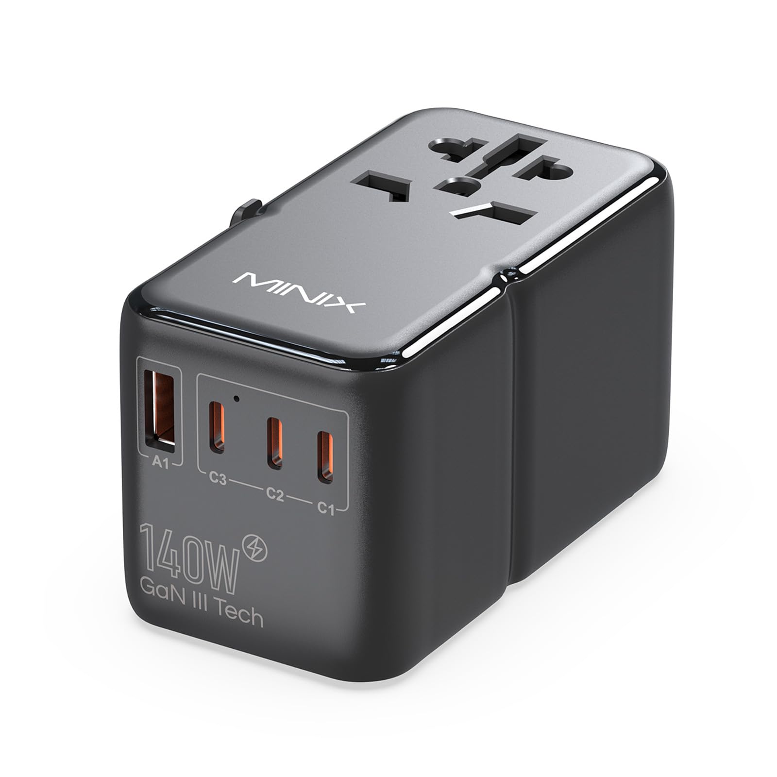 MINIX 140W GaN III fast charger powers laptops quickly on travel