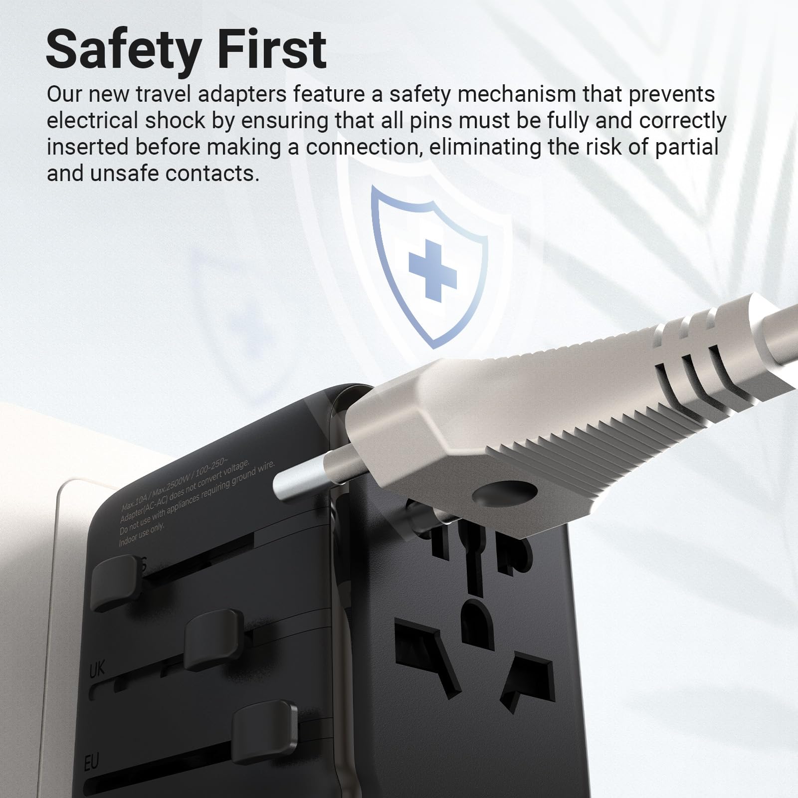 MINIX 170W GaN III travel adapter in-use with all ports connected for travel