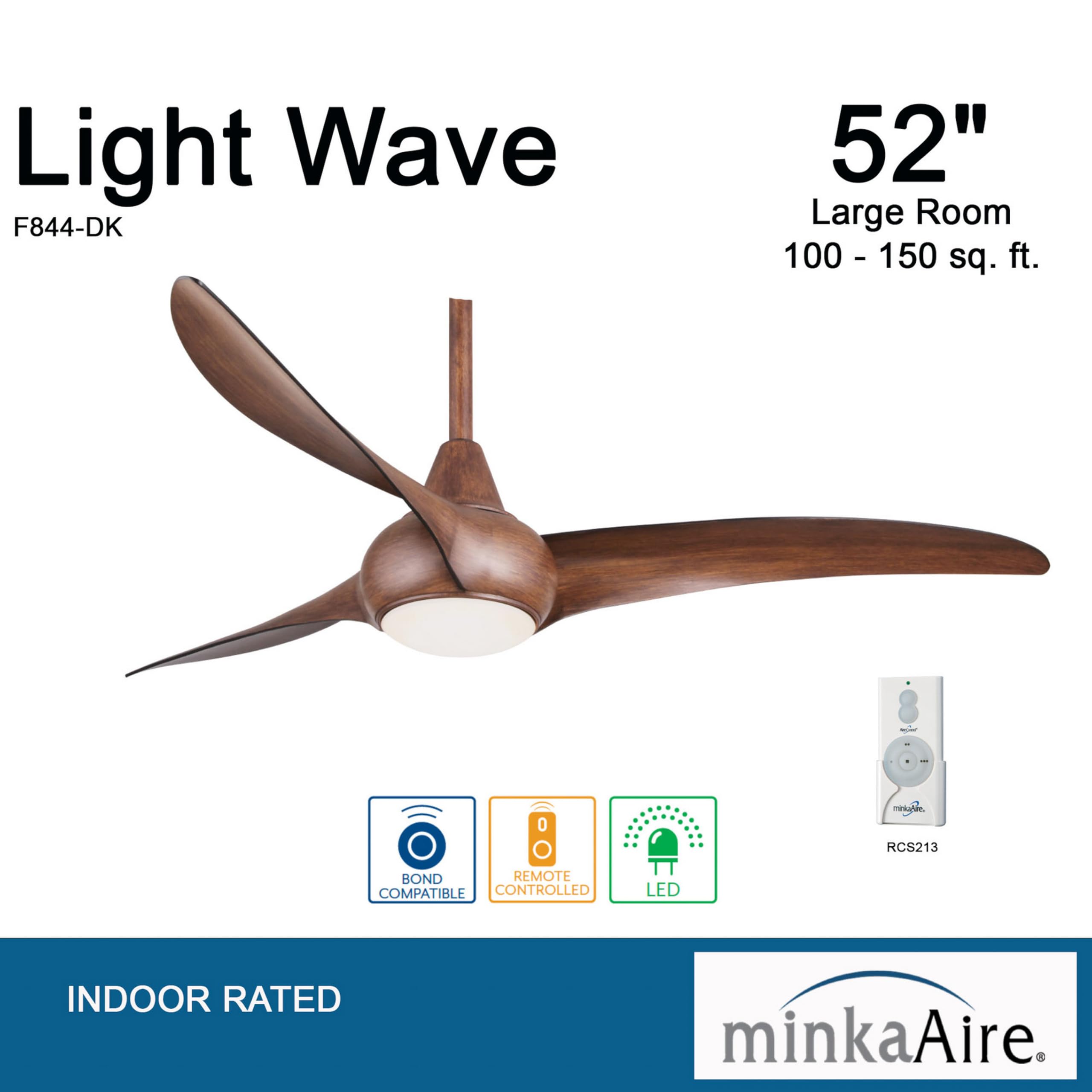 Minka-Aire F844-DK ceiling fan seen in a living space