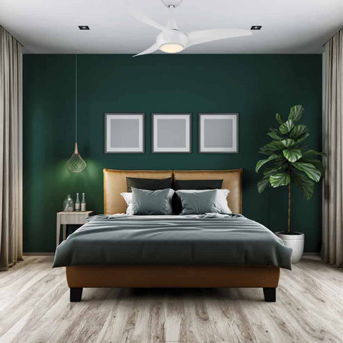 MINKA-AIRE F845-WH white finish complements modern interiors.