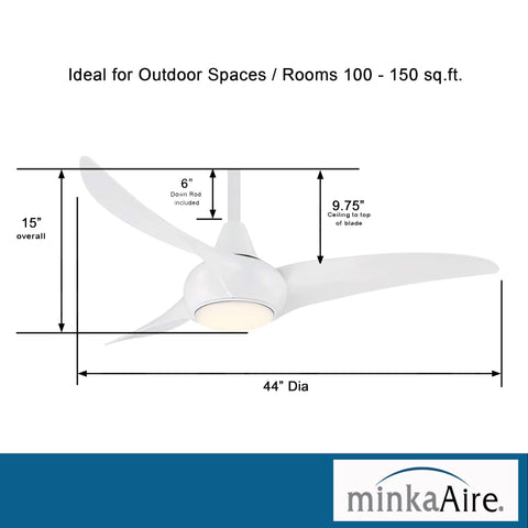 MINKA-AIRE F845-WH remote control image shows convenient wireless operation.