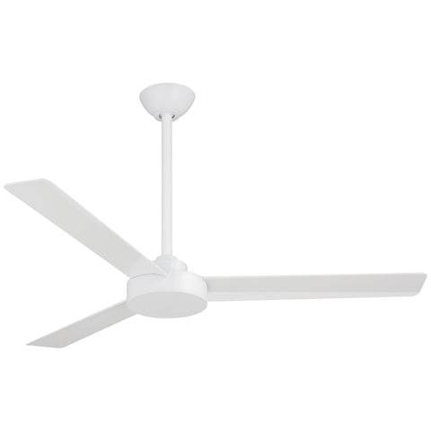 Minka-Aire Roto 52-inch fan in flat white finish for a sleek living room.