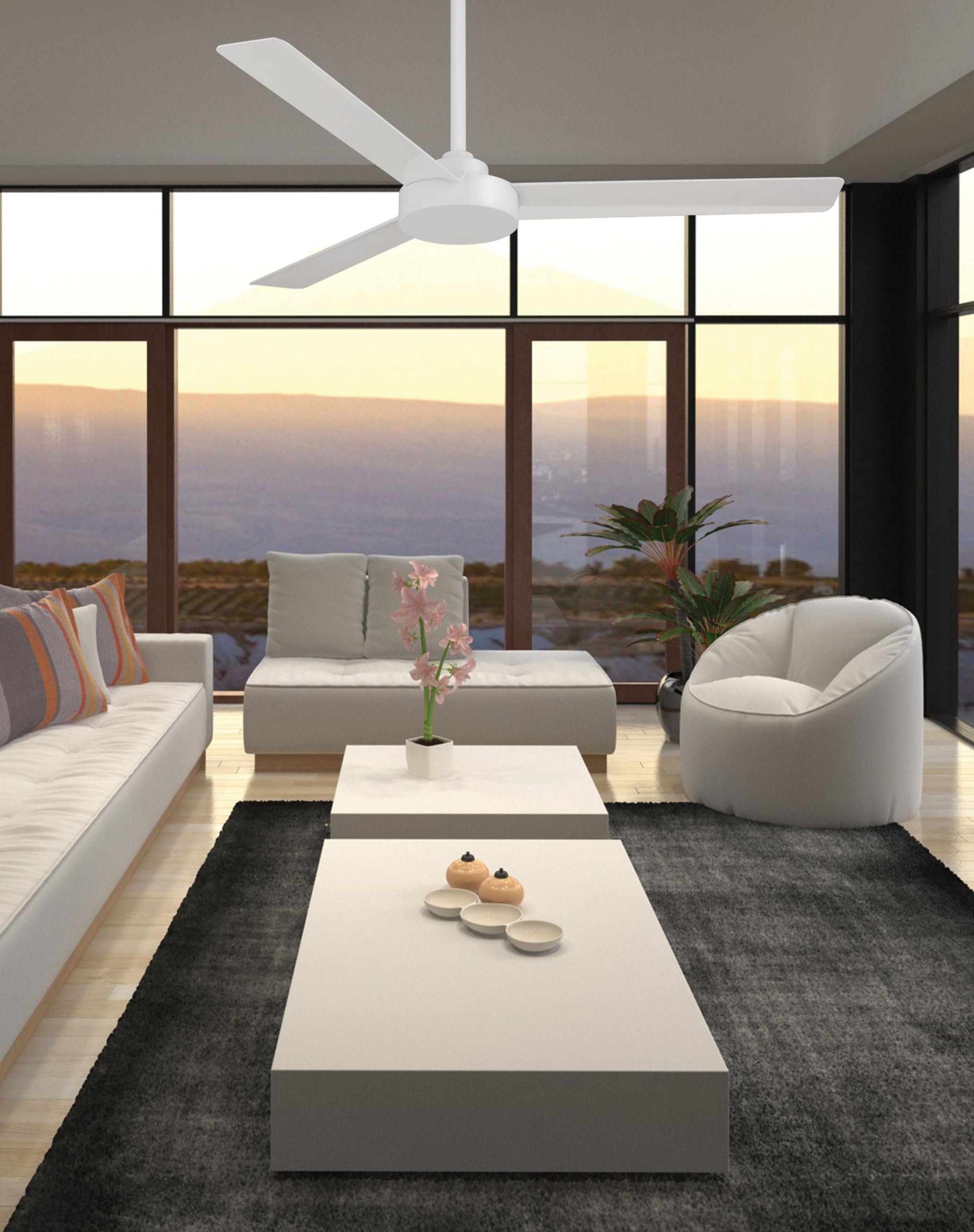 Minka-Aire Roto quiet motor supports peaceful bedrooms.