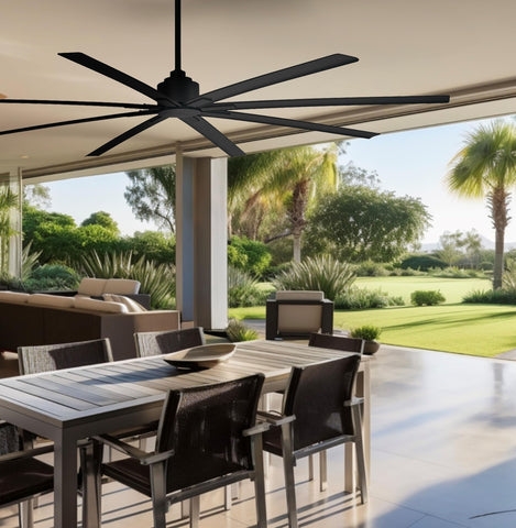 Minka-Aire Xtreme H2O coal finish emphasizes modern styling