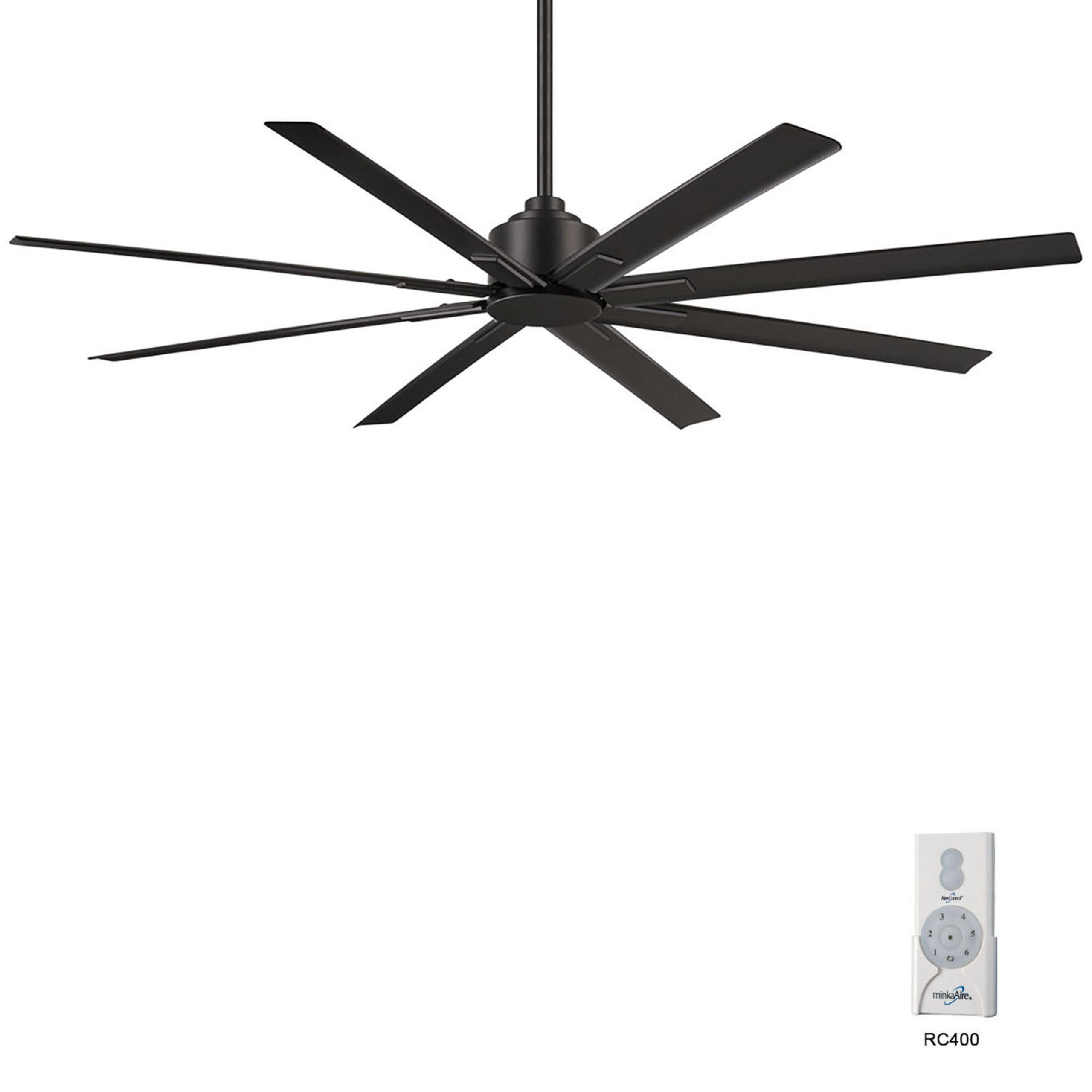 Minka-Aire Xtreme H2O RC400 remote offers six speeds and dimming