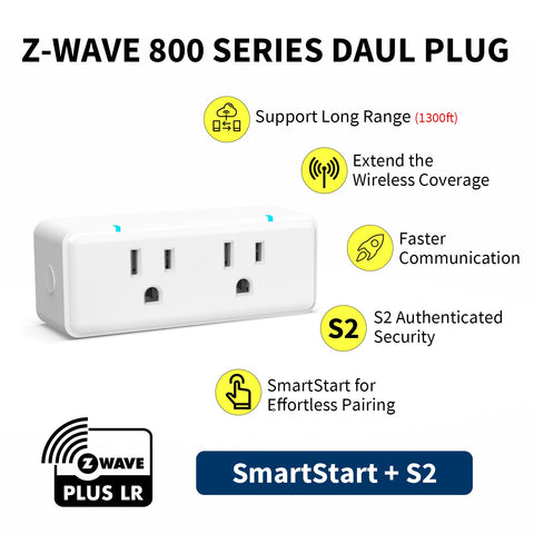 LR-range Z-Wave signal from Minoston 800 Series extending connectivity across a room.