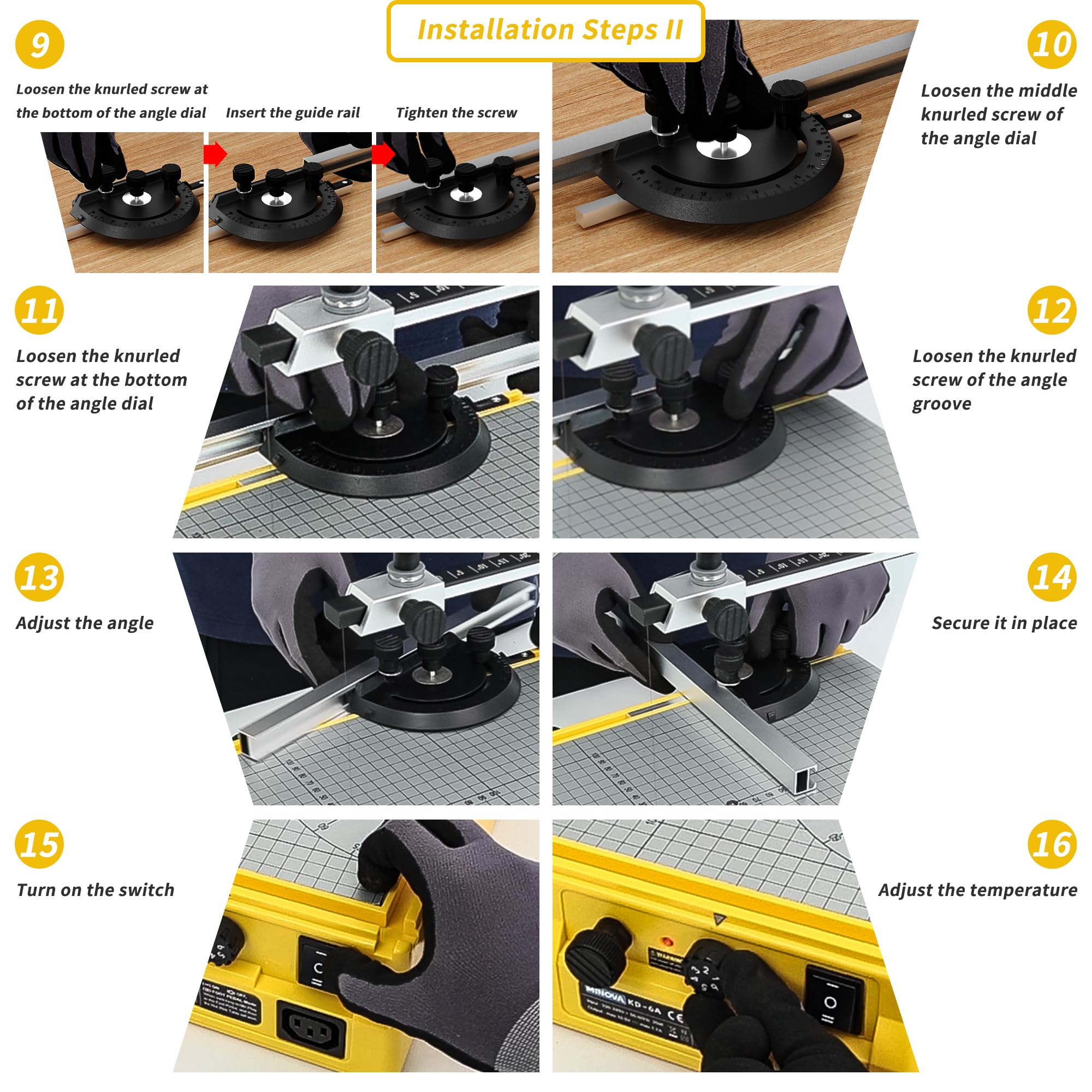 Minova multi-angle cutting setup for various profiles.