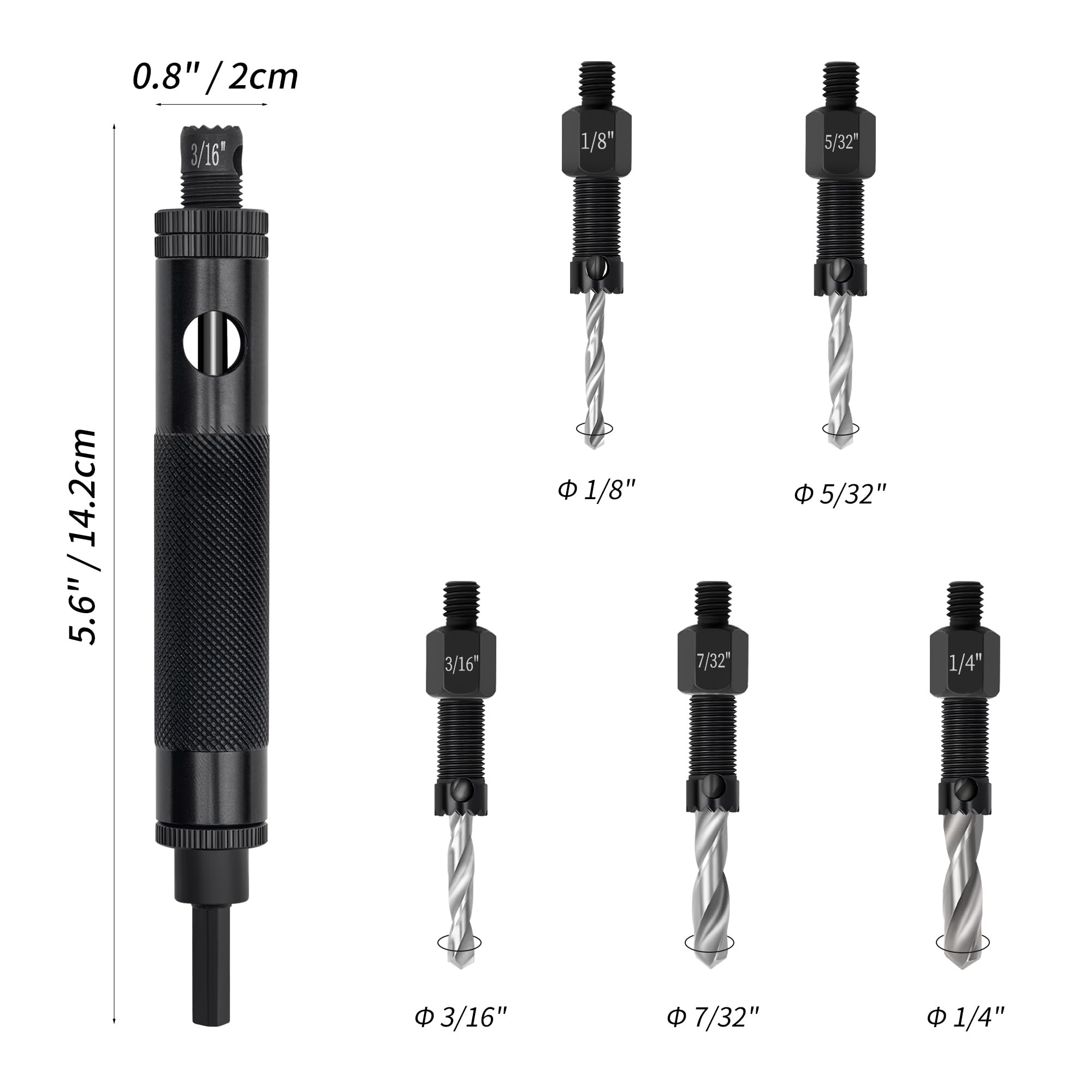 Minova drill bits for 1/8in to 1/4in rivets supporting tough removals