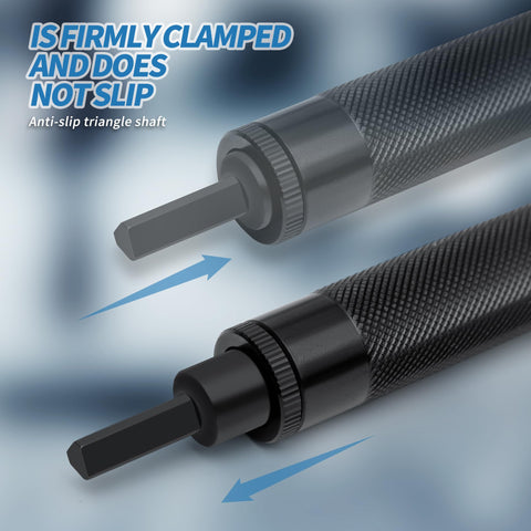Minova rivet removal tool in use on a metal panel for quick maintenance