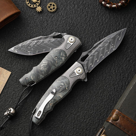 Minowe stabilized wood handle combines comfort with standout style.