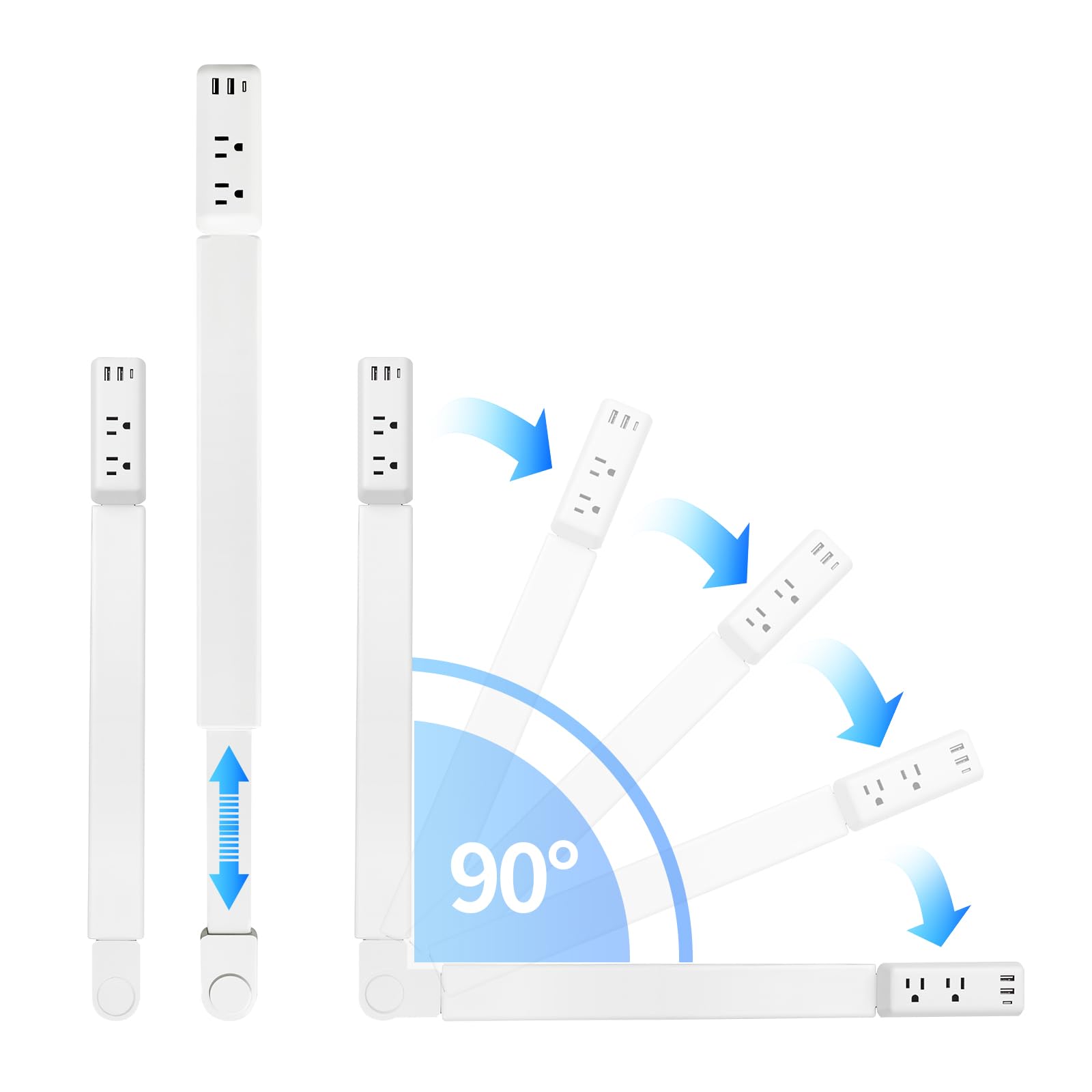 MINOZOOS outlet extender with 22-34 inch extension reaches hidden sockets.