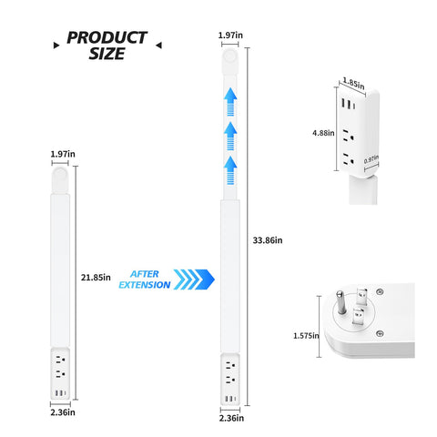 MINOZOOS dual AC outlets plus USB ports for multitasking.