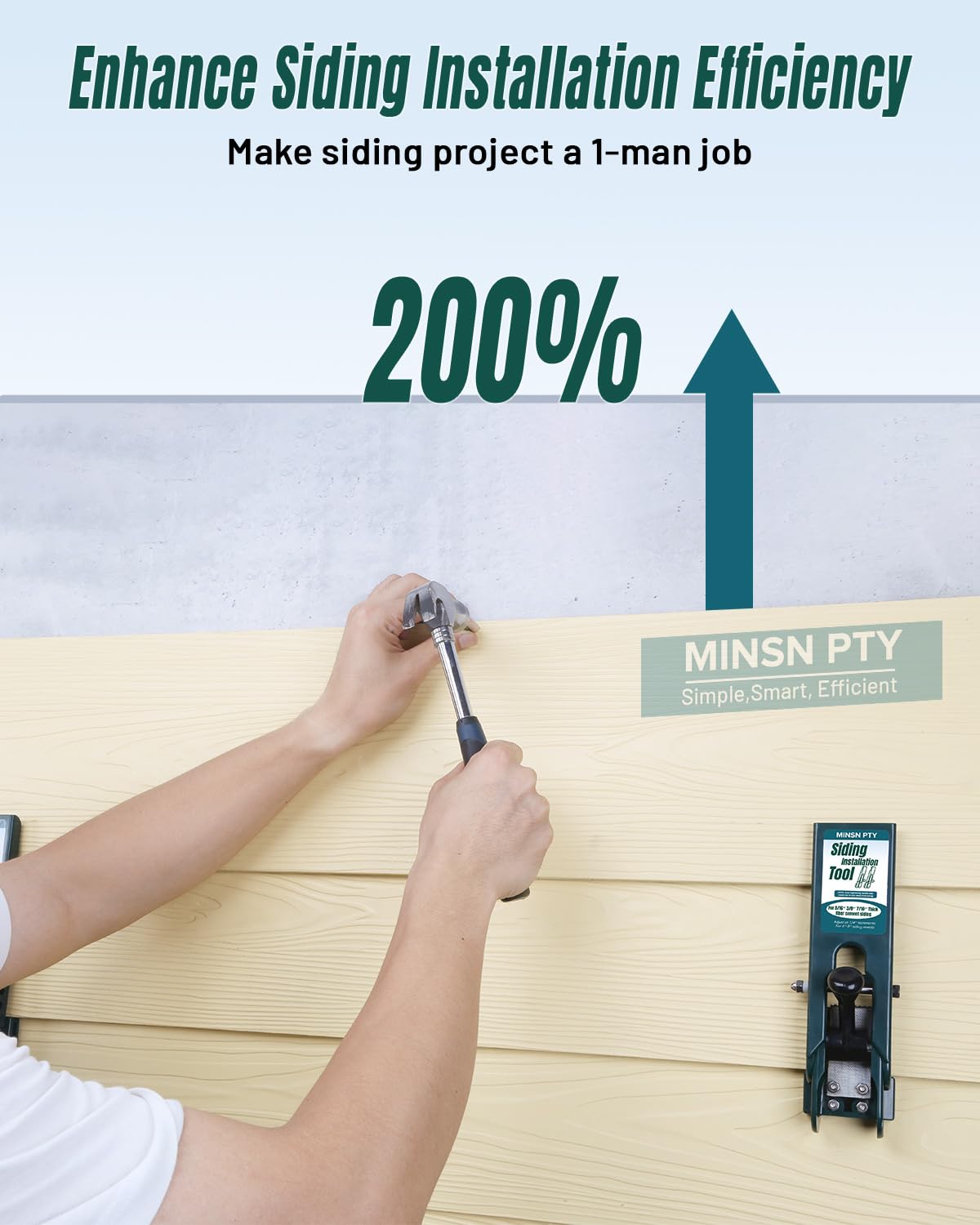 MINSN PTY wide-width capability supports 4 to 8.25 inch siding widths
