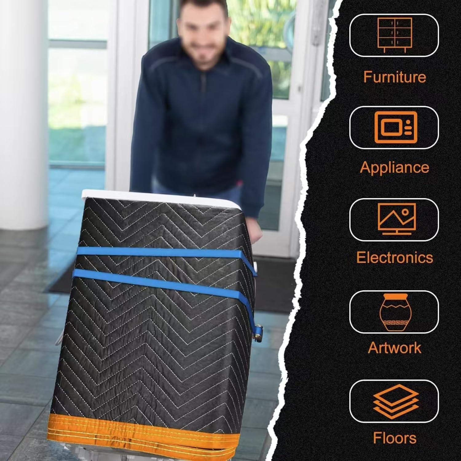 Mintboo padded mover blanket; versatile cover for couches, floors, and car interiors