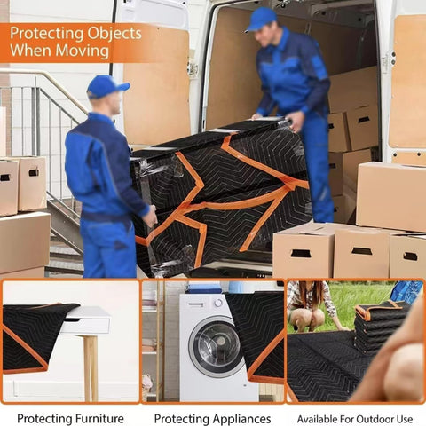 Mintboo double-stitched moving blanket; durable protection against scratches and moisture