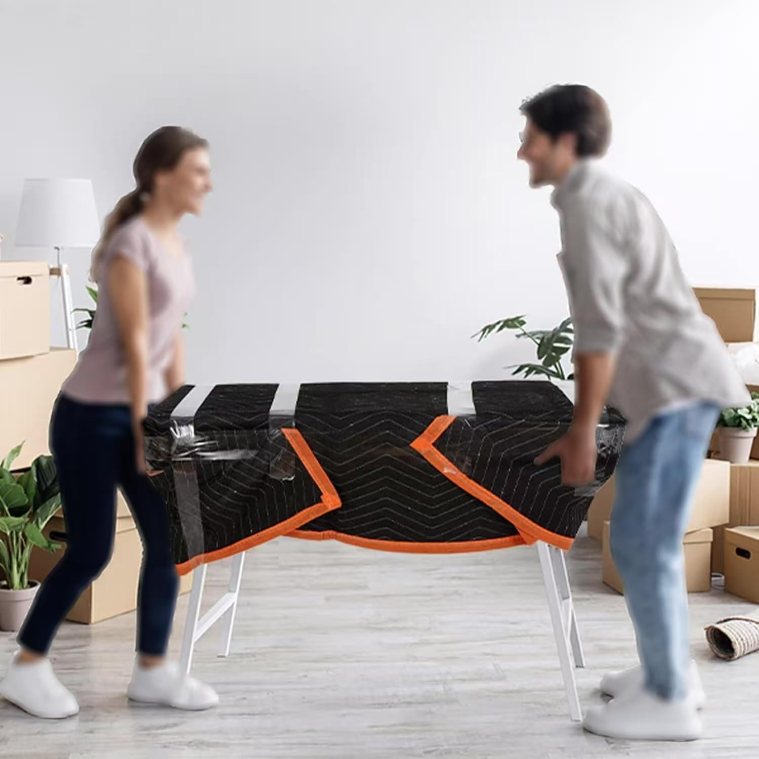 Mintboo two-pack moving blankets; easy to wrap and protect multiple items