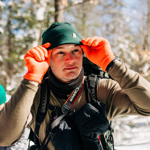Minus33 Merino glove liner suited for three-season wear in cool outdoor activities.