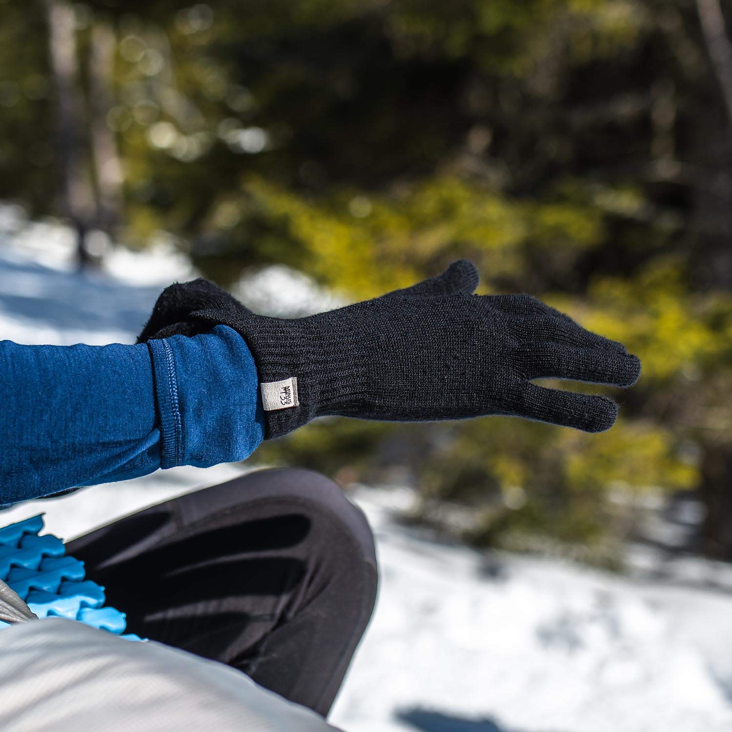 Minus33 Merino Wool Glove Liner size label close-up