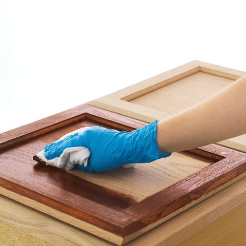 Minwax Gel Stain Mahogany color swatch showing deep, classic tone.