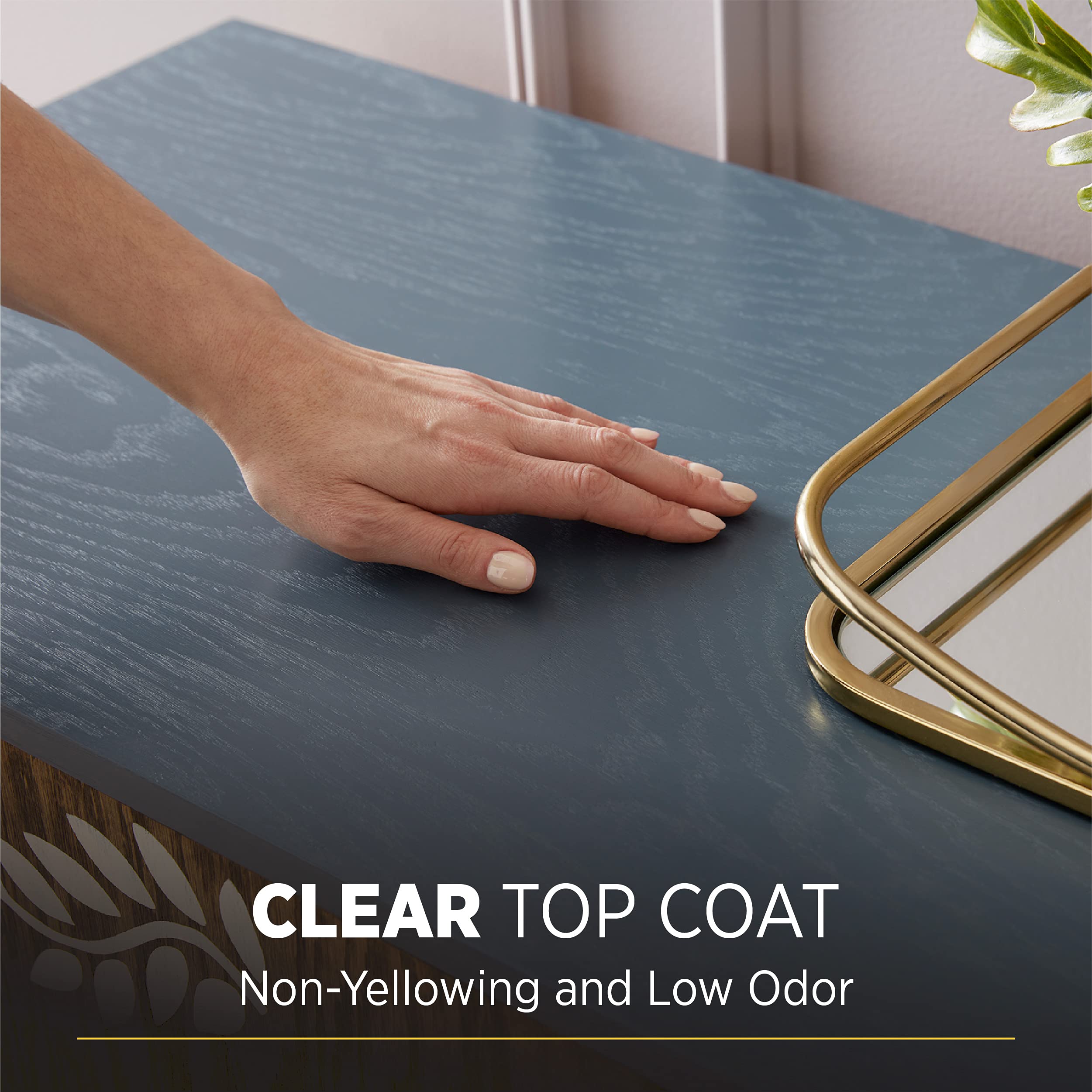 Minwax Polycrylic crystal-clear coating on wood surface for stains