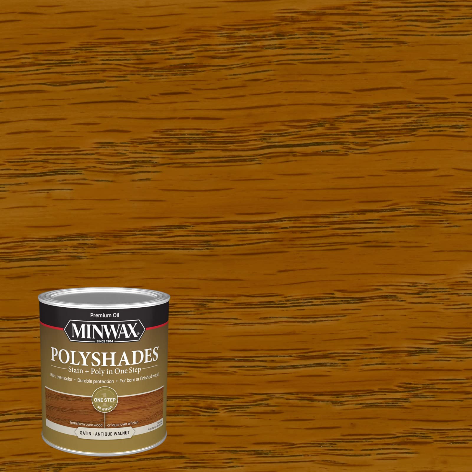 Minwax PolyShades one-step finish saves time on projects.