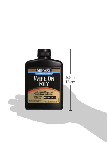 Minwax satin finish image demonstrates a smooth, hand-rubbed look on finished wood.