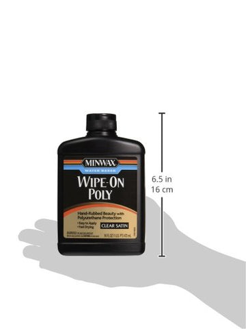Minwax satin finish image demonstrates a smooth, hand-rubbed look on finished wood.