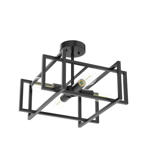 Minyuco adjustable-angle pole demonstrates sloped-ceiling compatibility in a stylish install.