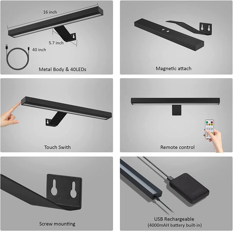 MIOBLUE rechargeable picture light provides easy charging and placement versatility